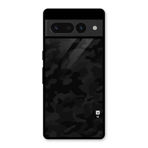 Black Camouflage Glass Back Case for Google Pixel 7 Pro