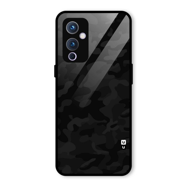 Black Camouflage Glass Back Case for OnePlus 9