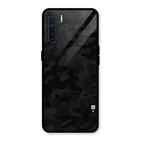 Black Camouflage Glass Back Case for Oppo F15