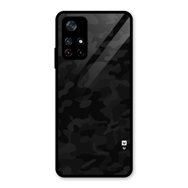 Black Camouflage Glass Back Case for Poco M4 Pro 5G
