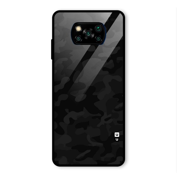 Black Camouflage Glass Back Case for Poco X3 Pro