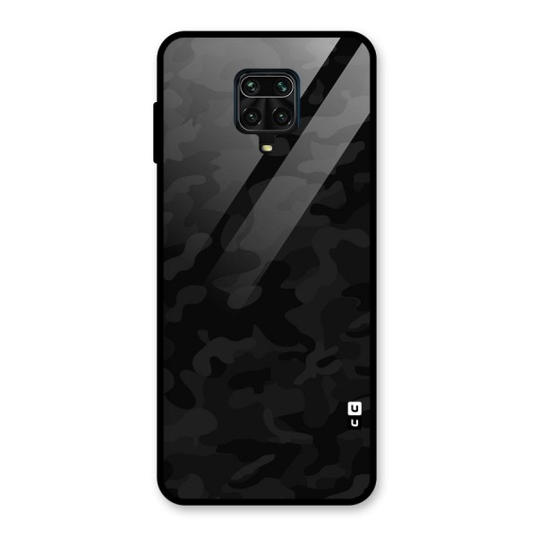 Black Camouflage Glass Back Case for Redmi Note 9 Pro