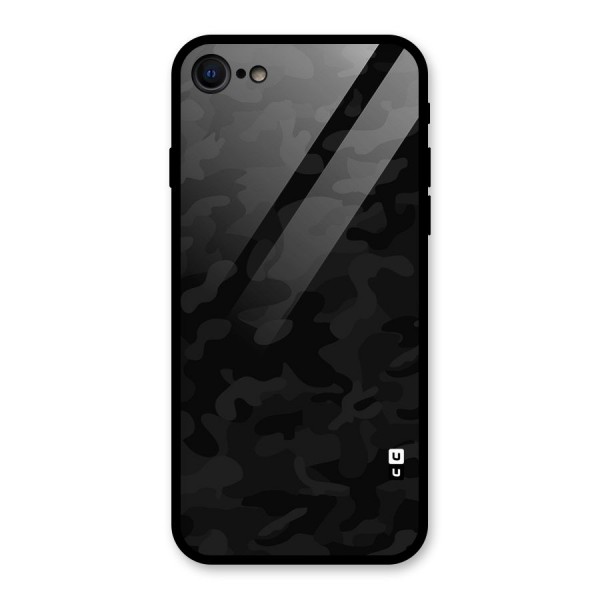 Black Camouflage Glass Back Case for iPhone SE 2022