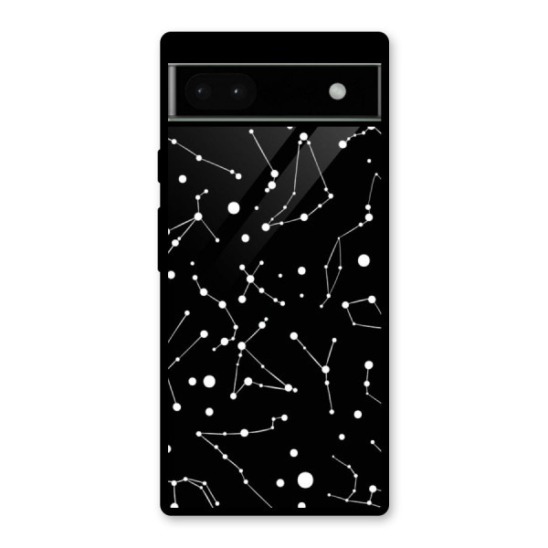 Black Constellation Pattern Glass Back Case for Google Pixel 6a