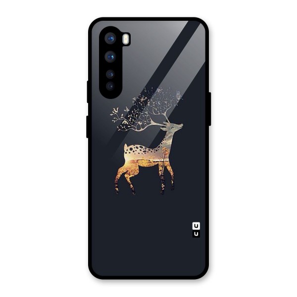 Black Deer Glass Back Case for OnePlus Nord