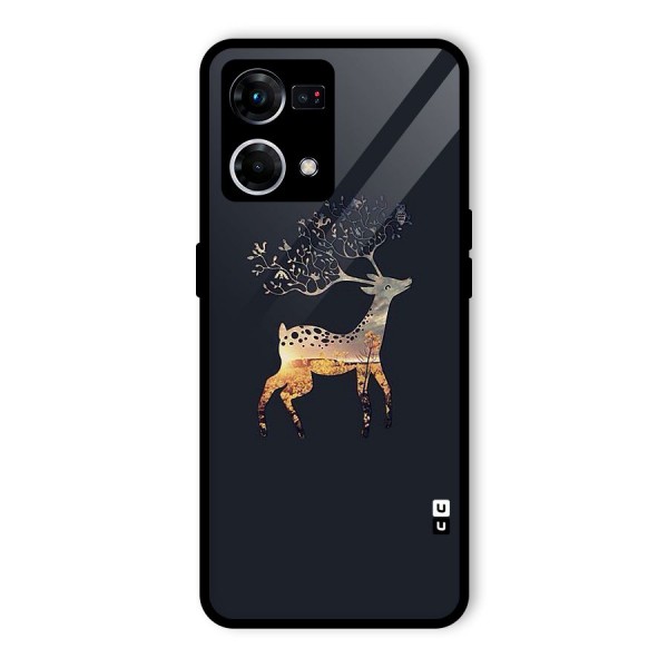 Black Deer Glass Back Case for Oppo F21 Pro 4G