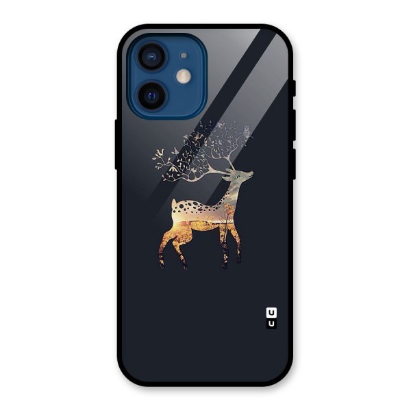 Black Deer Glass Back Case for iPhone 12 Mini