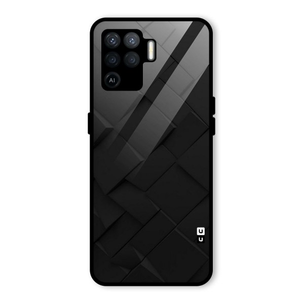 Black Elegant Design Glass Back Case for Oppo F19 Pro