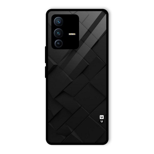 Black Elegant Design Glass Back Case for Vivo V23 Pro