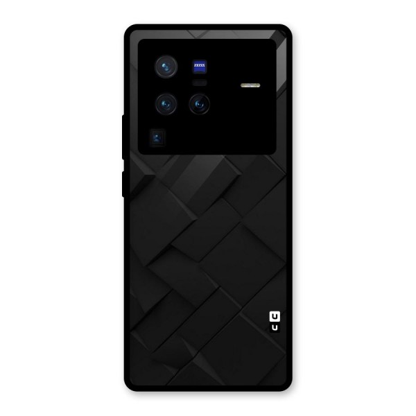 Black Elegant Design Glass Back Case for Vivo X80 Pro