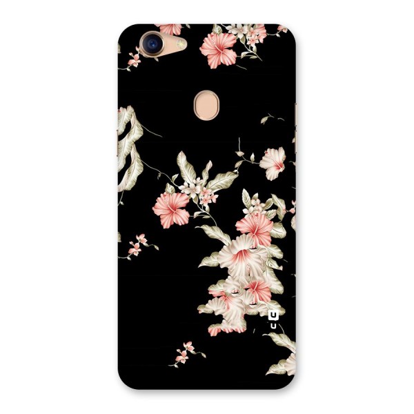 Black Floral Back Case for Oppo F5 Youth