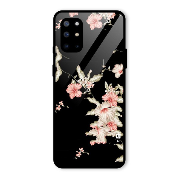 Black Floral Glass Back Case for OnePlus 8T