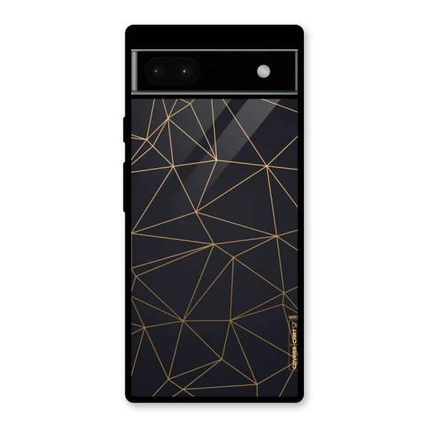 Black Golden Lines Glass Back Case for Google Pixel 6a