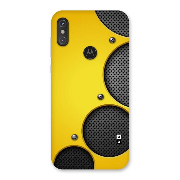 Black Net Yellow Back Case for Motorola One Power