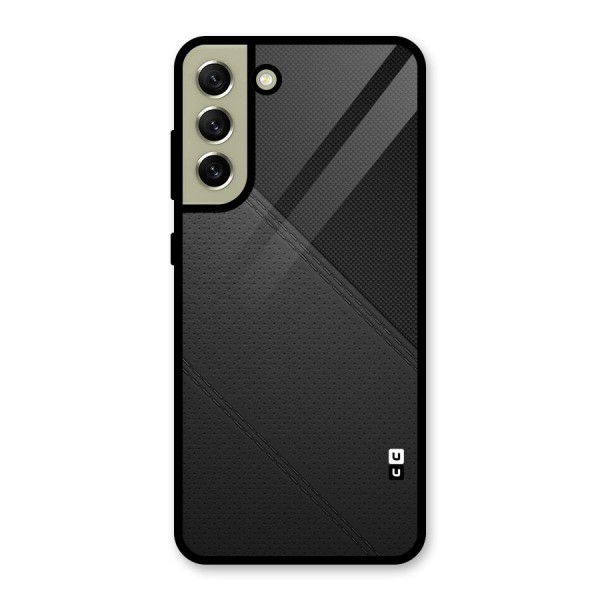 Black Polka Stripe Glass Back Case for Galaxy S21 FE 5G