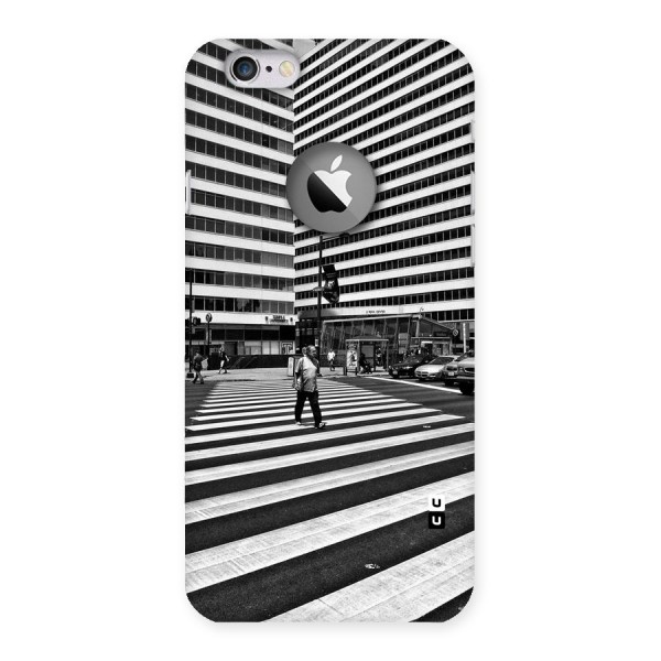 Black White Perspective Back Case for iPhone 6 Logo Cut