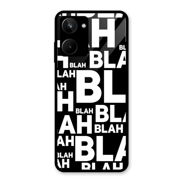 Blah Blah Pattern Glass Back Case for Realme 10
