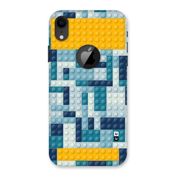 Blocks Blues Back Case for iPhone XR Logo Cut