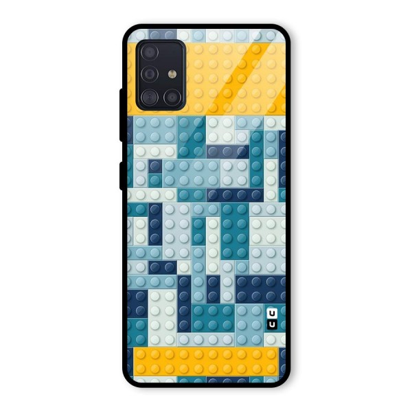 Blocks Blues Glass Back Case for Galaxy A51