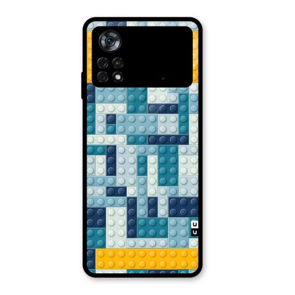 Blocks Blues Glass Back Case for Poco X4 Pro 5G