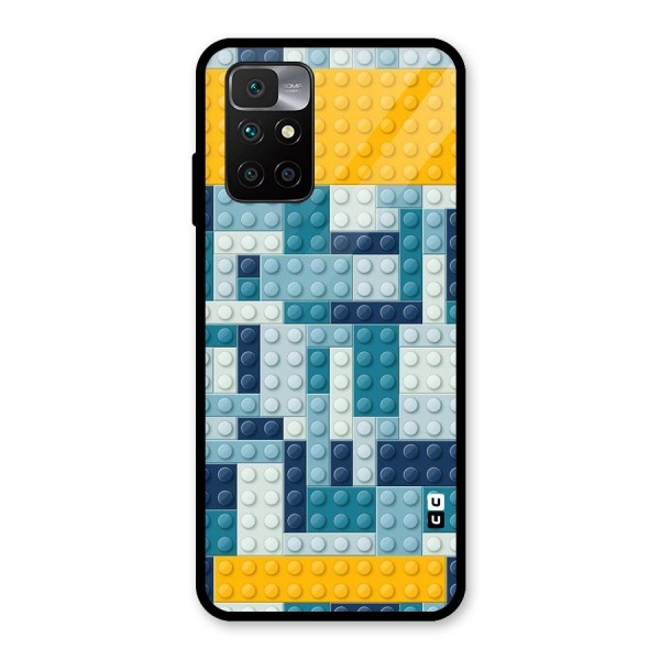 Blocks Blues Glass Back Case for Redmi 10 Prime