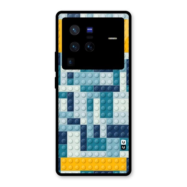 Blocks Blues Glass Back Case for Vivo X80 Pro