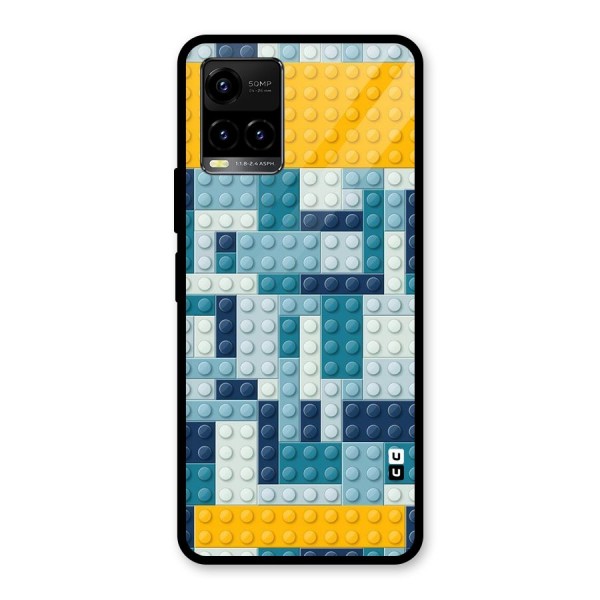 Blocks Blues Glass Back Case for Vivo Y21T