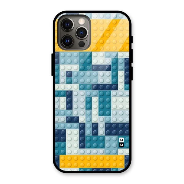 Blocks Blues Glass Back Case for iPhone 12 Pro