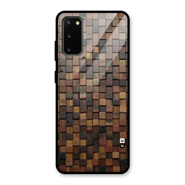 Blocks Of Wood Glass Back Case for Galaxy S20