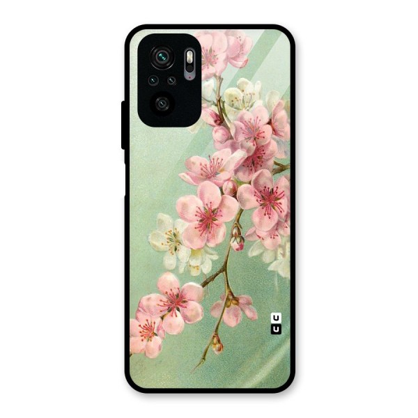 Blossom Cherry Design Glass Back Case for Redmi Note 10