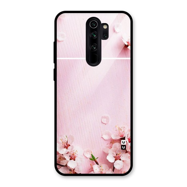 Blossom Frame Pink Glass Back Case for Redmi Note 8 Pro