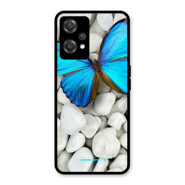 Blue Butterfly Glass Back Case for OnePlus Nord CE 2 Lite 5G