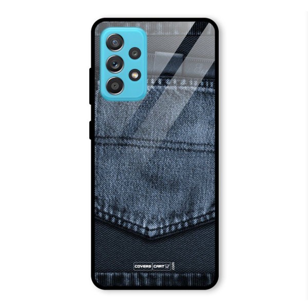 Blue Denim Glass Back Case for Galaxy A52s 5G