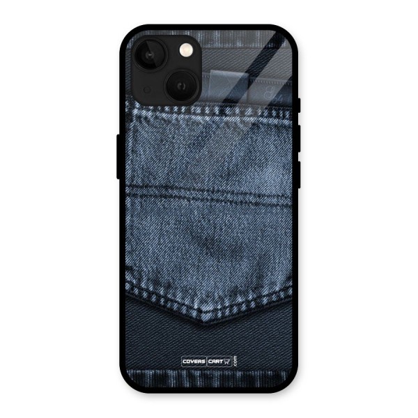 Blue Denim Glass Back Case for iPhone 13