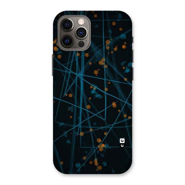 Blue Lines Gold Dots Back Case for iPhone 12 Pro