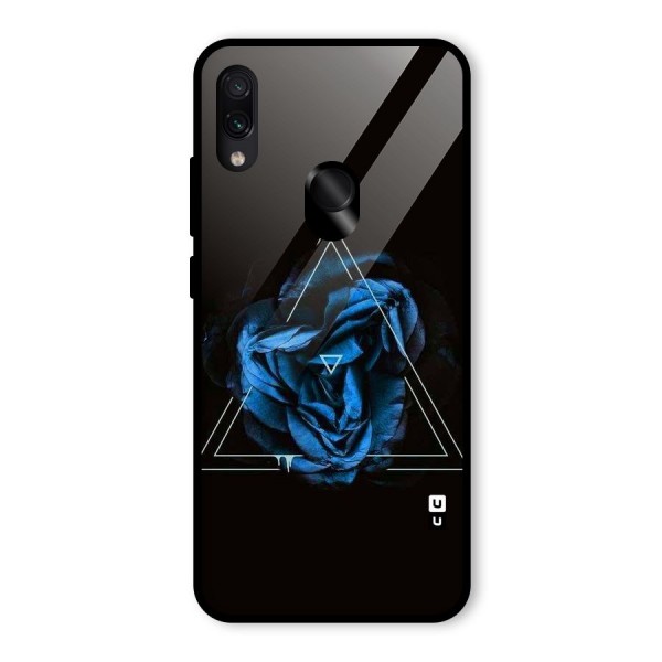 Blue Magic Triangle Glass Back Case for Redmi Note 7 Pro