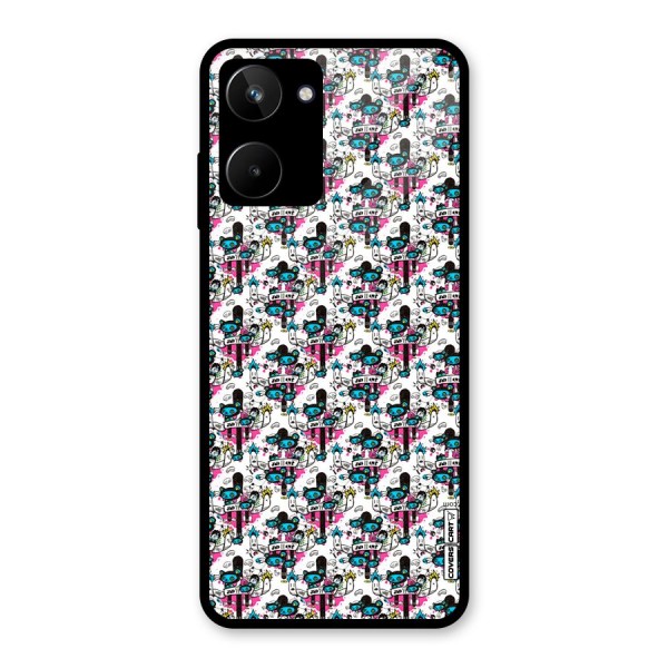 Blue Pink Pattern Glass Back Case for Realme 10