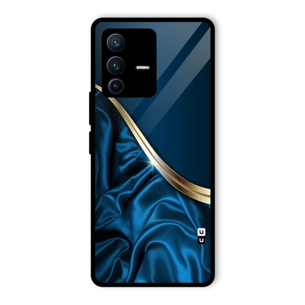 Blue Smooth Flow Glass Back Case for Vivo V23 Pro