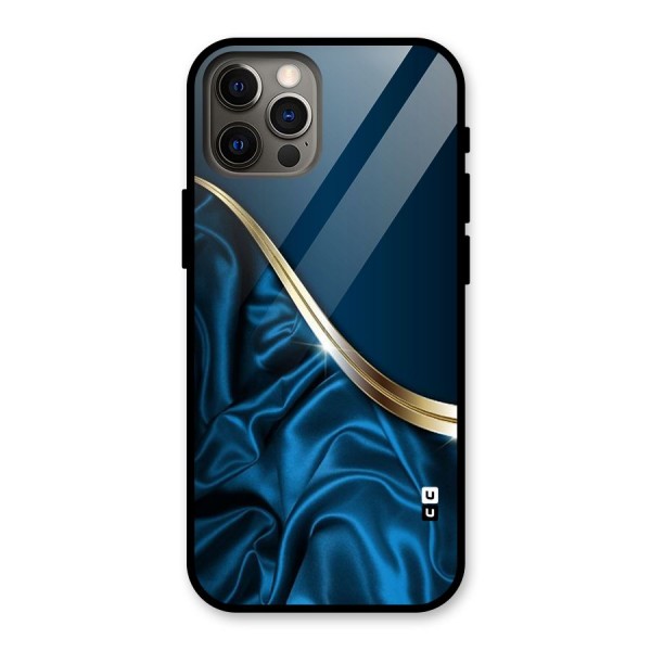 Blue Smooth Flow Glass Back Case for iPhone 12 Pro