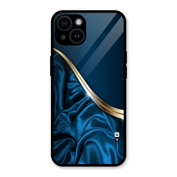 Blue Smooth Flow Glass Back Case for iPhone 14