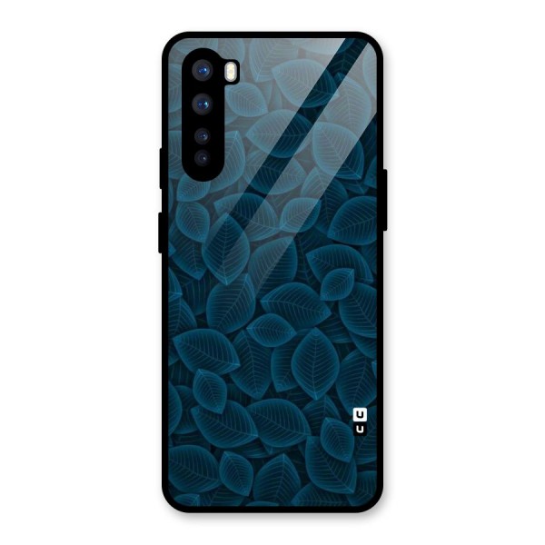 Blue Thin Leaves Glass Back Case for OnePlus Nord