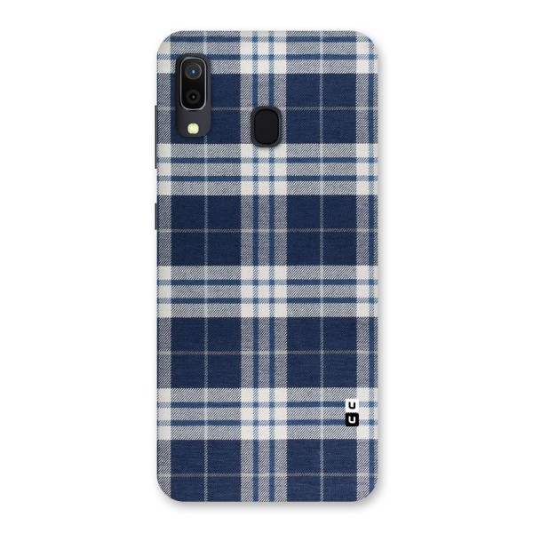 Blue White Check Back Case for Galaxy A30
