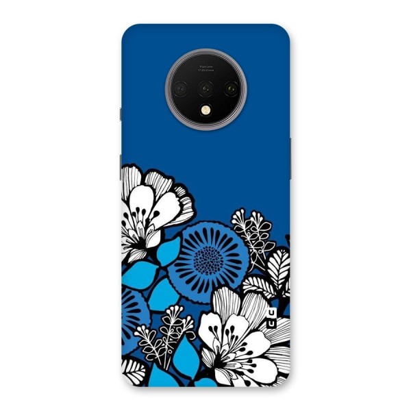 Blue White Flowers Back Case for OnePlus 7T