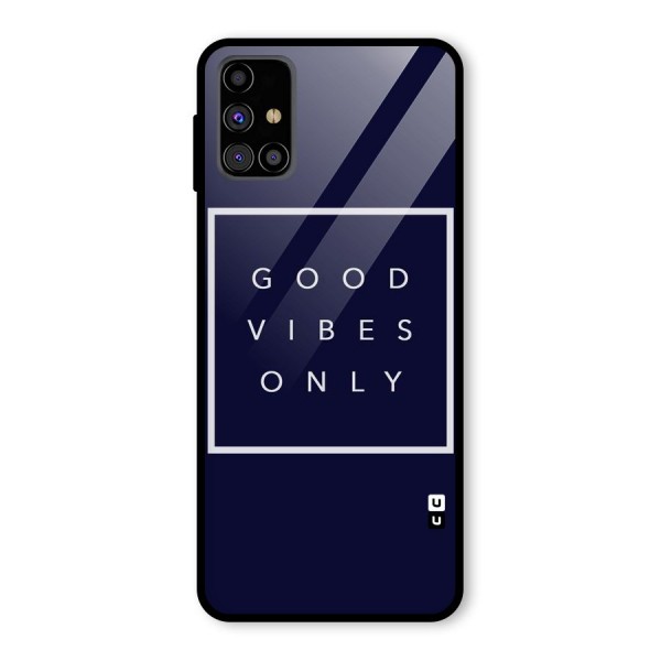 Blue White Vibes Glass Back Case for Galaxy M31s
