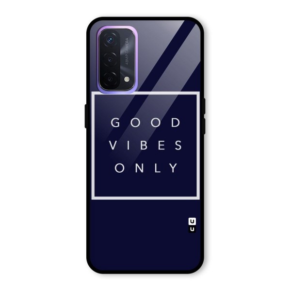 Blue White Vibes Glass Back Case for Oppo A74 5G