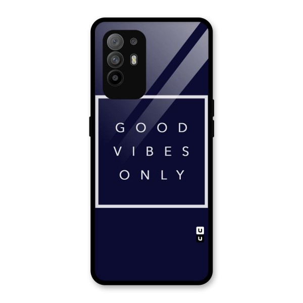 Blue White Vibes Glass Back Case for Oppo F19 Pro Plus 5G