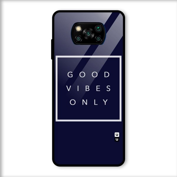 Blue White Vibes Glass Back Case for Poco X3