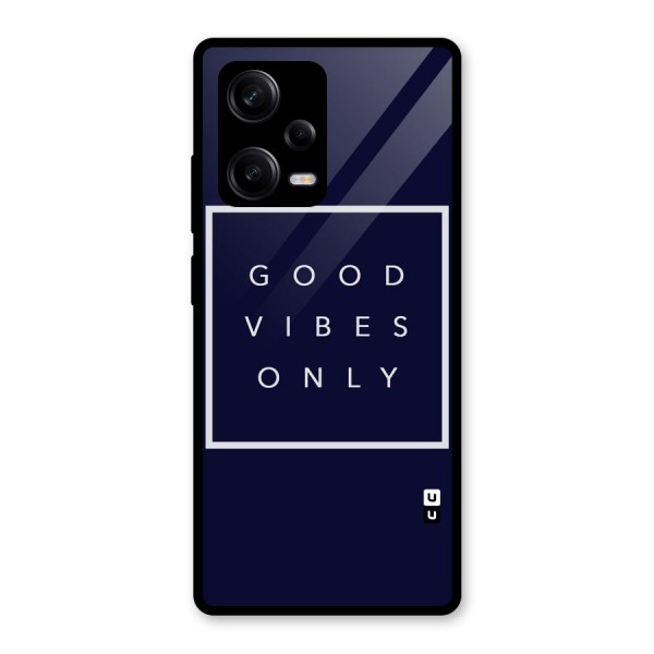 Blue White Vibes Glass Back Case for Redmi Note 12 Pro