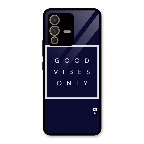 Blue White Vibes Glass Back Case for Vivo V23 5G