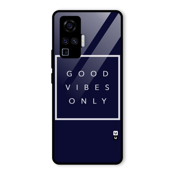 Blue White Vibes Glass Back Case for Vivo X50 Pro